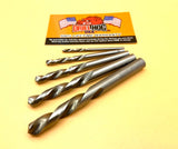 Drill Hog® 5 Pc Left Handed Drill Bit Set Niobium Nb41 with Free Cutting Oil Sample
