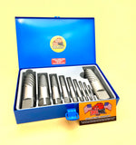10 Pc Jumbo Screw Extractor Spiral Easy Out Set Drill Hog® Lifetime Warranty