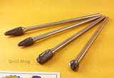 Carbide Rotary Burr Set Tungsten TcT Burrs DeBurr Drill Hog Lifetime Warranty