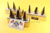 9 Pc Step Drill Bit Set Molybdenum Step Bit UNIBIT Moly Drill Hog Lifetime Warranty