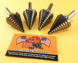 Drill Hog Step Drill Bit 1/4"-1-3/8" Molybdenum M7 UNIBIT 4 Pieces Lifetime Warranty
