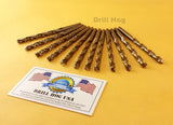 1/4" Cobalt Drill Bits M42 1/4" Drill Bit 12 Pack Drill Hog® Lifetime Warranty