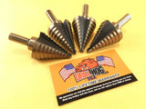 Drill Hog Step Drill Bit 1/4"-1-3/8" Molybdenum M7 UNIBIT 4 Pieces Lifetime Warranty