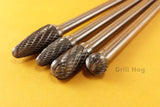 Carbide Rotary Burr Set Tungsten TcT Burrs DeBurr Drill Hog Lifetime Warranty