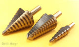 Drill Hog USA Electrician 3/16-1/2, 7/16-1-1/8, 1/4-1-3/8" Step Bit Set 3 Pc M7