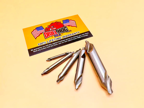 5 Pc Center Drill Countersink Pilot Bit Set Lifetime Warranty Drill Hog®