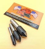 3 Pc Countersink Set 1/4", 3/8", 1/2" Reamer 3 Flute Cobalt 82° Drill Hog USA