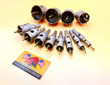 Drill Hog® Carbide Tipped Hole Cutter Set 12 Pieces Lifetime Warranty