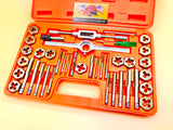 Drill Hog® 40 Pc Tap & Die Set SAE Tap Rethreading Titanium Lifetime Warranty