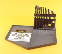 Drill Hog 13 Pc Pig Steel Drill Bits Set 1/16-1/4" Lifetime Warranty MADE IN USA