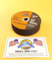 Drill Hog USA 3" Cut Off Wheels 3" Cutting Disc Blade 3 Air Cut Off Tool 5 Pcs