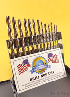 Drill Hog Niobium 13 Pc Drill Bit Set HSS 1/16-1/4 Lifetime Warranty USA MADE