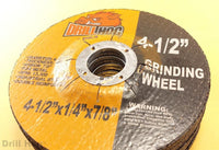 4-1/2" x 7/8 x 1/4 Grinding DIsc 4.5" Grinding Wheel Metal Drill Hog USA 2 Pack