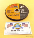 Drill Hog 4" Cut Off Wheel 4x5/8" Cutoff Blade Metal Steel Angle Grinder 10 Pack