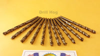 Drill Hog 1/4" Cobalt Drill Bits M42 1/4" Drill Bit 12 Pack Lifetime Warranty